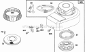 Blower Hsg Rewind Assembly Diagram and Parts List for 093902-0611-01  Briggs and Stratton Engine